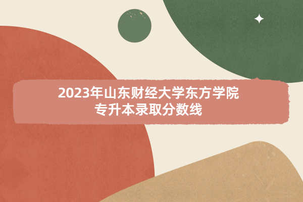 2023年山东财经大学东方学院专升本录取分数线