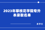 2023年攀枝花学院专升本拟录取名单 340人录取