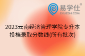 2023云南经济管理学院专升本投档录取分数线(所有批次)