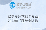 辽宁专升本21个专业2023年招生计划人数