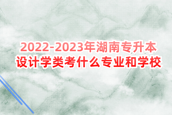 2022-2023年湖南专升本设计学类考什么专业和学校