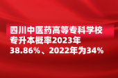 四川中医药高等专科学校专升本概率2023为38.86%