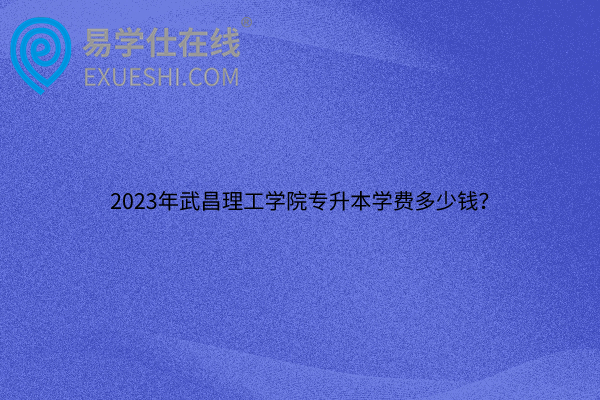 2023年武昌理工学院专升本学费多少钱？