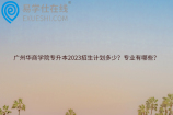 广州华商学院专升本2023招生计划多少？专业有哪些？