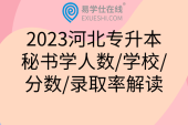 2023河北专升本秘书学人数/学校/分数/录取率解读