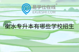 衡水专升本有哪些学校招生