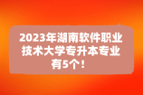 2023年湖南软件职业技术大学专升本专业有5个！