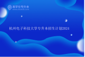 杭州电子科技大学专升本招生计划2024