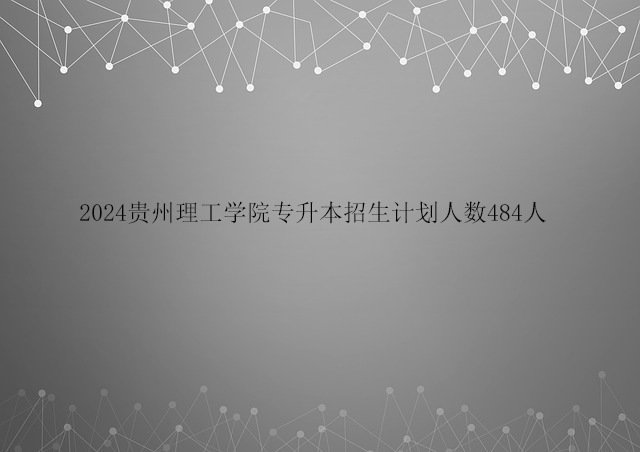 2024贵州理工学院专升本招生计划人数484人