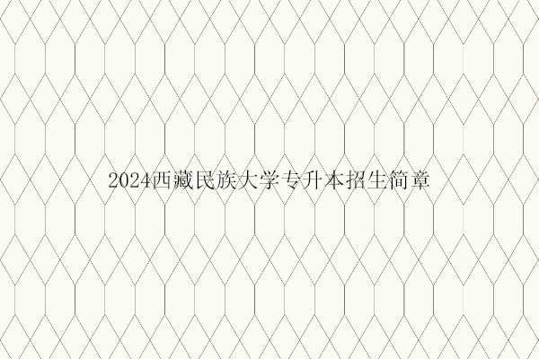 2024西藏民族大学专升本招生简章