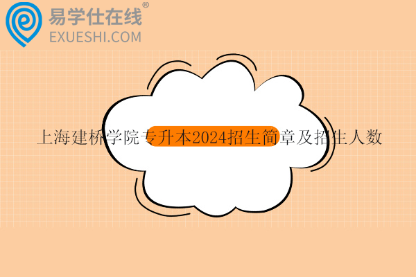 上海建桥学院专升本2024招生简章