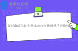 嘉兴南湖学院专升本2024年普通投档分数线 市场营销238