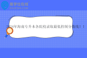 2024年海南专升本录取最低控制分数线