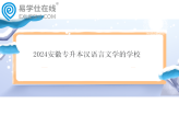 2024安徽专升本汉语言文学的学校有10所