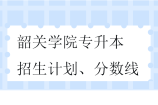 韶关学院专升本招生计划、分数线2023-2024