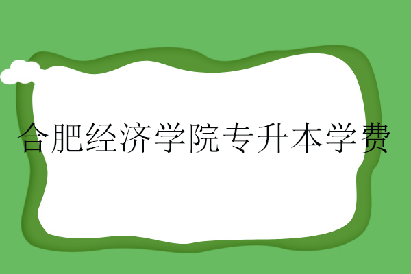 合肥经济学院专升本学费一年多少钱？