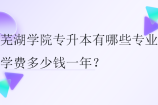 芜湖学院专升本有哪些专业？学费多少钱一年？