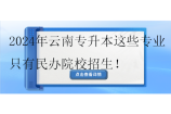 2024年云南专升本这些专业只有民办院校招生