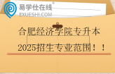 合肥经济学院专升本2025招生专业范围