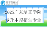 2025广东培正学院专升本拟招生专业公布