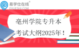 亳州学院专升本考试大纲2025年