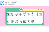 2025芜湖学院专升本专业课考试大纲