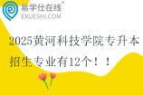 2025黄河科技学院专升本招生专业有12个