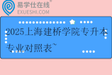 2025上海建桥学院专升本专业对照表~