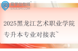 2025黑龙江艺术职业学院专升本专业对接表~
