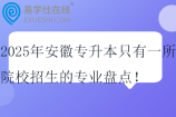 2025年安徽专升本只有一所院校招生的专业盘点