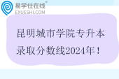 昆明城市学院专升本录取分数线2024年！
