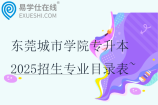 东莞城市学院专升本2025招生专业目录表~