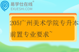 205广州美术学院专升本前置专业要求~