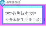 2025深圳技术大学专升本招生专业目录
