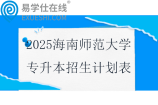 2025海南师范大学专升本招生计划表