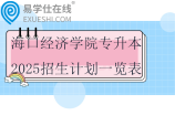 海口经济学院专升本2025招生计划一览表