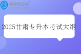 2025甘肃专升本考试大纲 文化课+专业课