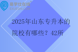 2025年山东专升本的院校有哪些？42所