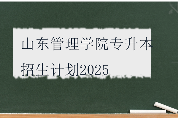 山东管理学院专升本招生计划2025