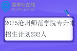 2025沧州师范学院专升本招生计划232人