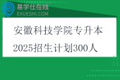 安徽科技学院专升本2025招生计划300人