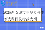2025湖南城市学院专升本考试科目及考试大纲