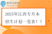 2025年江西专升本招生计划一览表！！