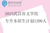 2025武昌首义学院专升本招生计划1300人
