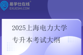 2025上海电力大学专升本考试大纲