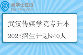 武汉传媒学院专升本2025招生计划940人