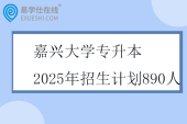 嘉兴大学专升本2025年招生计划890人