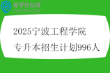 2025宁波工程学院专升本招生计划996人