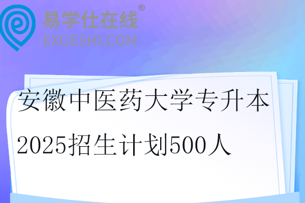 安徽中医药大学专升本2025招生计划