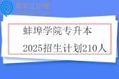 蚌埠学院专升本2025招生计划210人